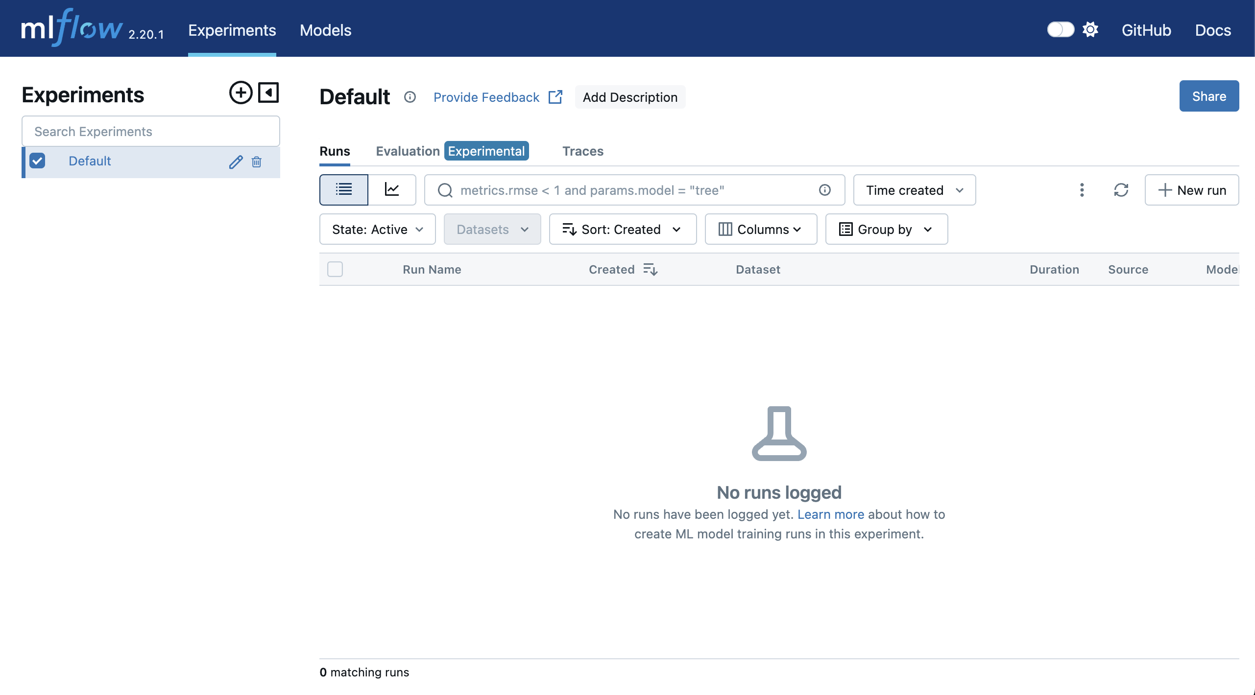 MLflow New Instance